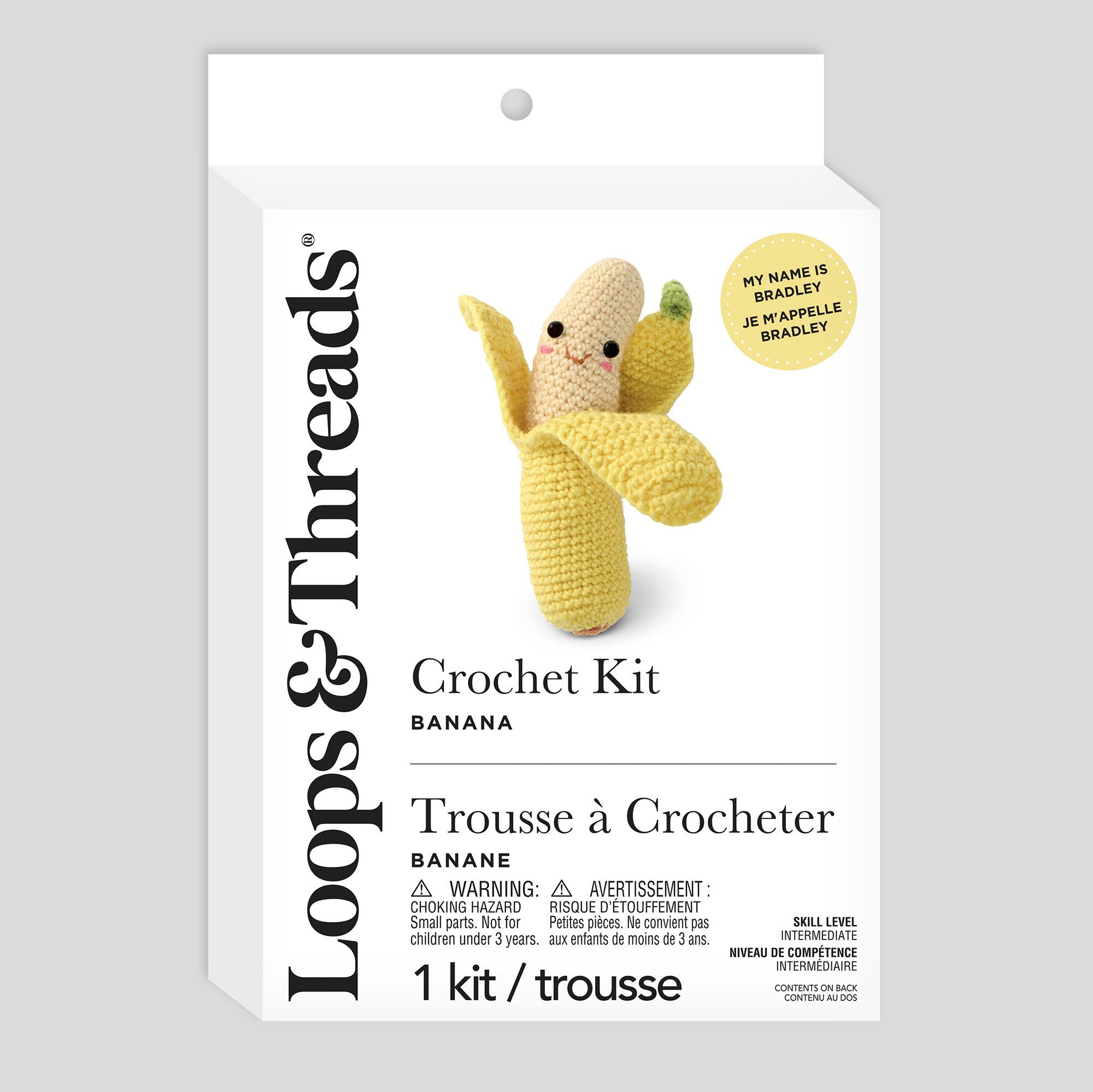 6 Pack: Intermediate Banana Amigurumi Crochet Kit by Loops & Threads®